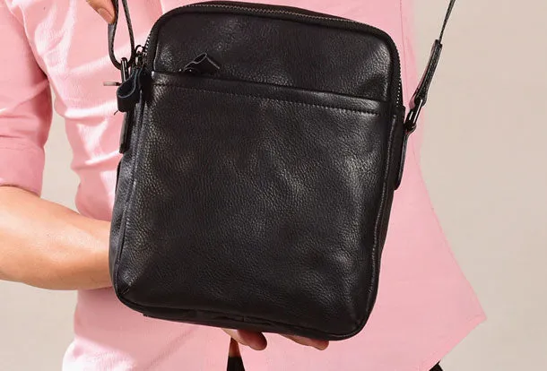 Genuine Leather Messenger Bag Cool Chest Bag Crossbody Bag Travel Bag Hiking Bag for men