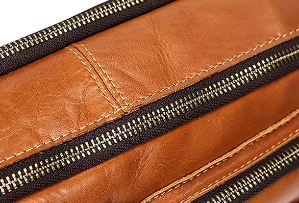 Genuine Leather Messenger Bag Cool Chest Bag Crossbody Bag Travel Bag Hiking Bag for men