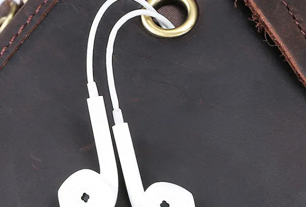 Genuine Leather Messenger Bag Cool Chest Bag Crossbody Bag Travel Bag Hiking Bag for men