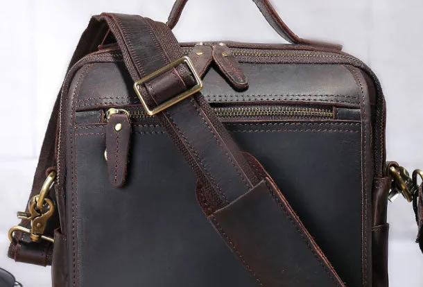 Genuine Leather Messenger Bag Cool Chest Bag Crossbody Bag Travel Bag Hiking Bag for men
