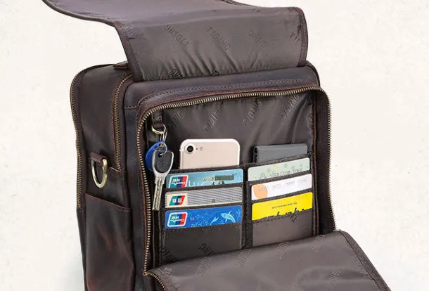 Genuine Leather Messenger Bag Cool Chest Bag Crossbody Bag Travel Bag Hiking Bag for men