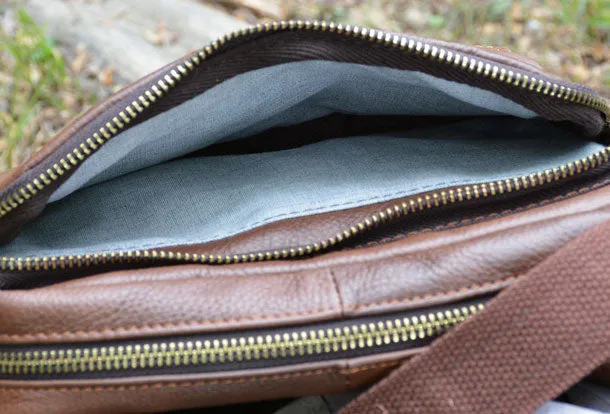 Genuine Leather Messenger Bag Cool Chest Bag Crossbody Bag Travel Bag Hiking Bag for men