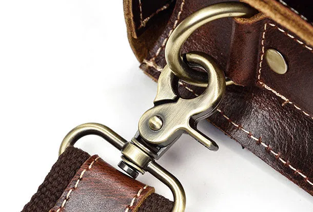 Genuine Leather Messenger Bag Cool Chest Bag Sling Bag Crossbody Bag Travel Bag Hiking Bag for men