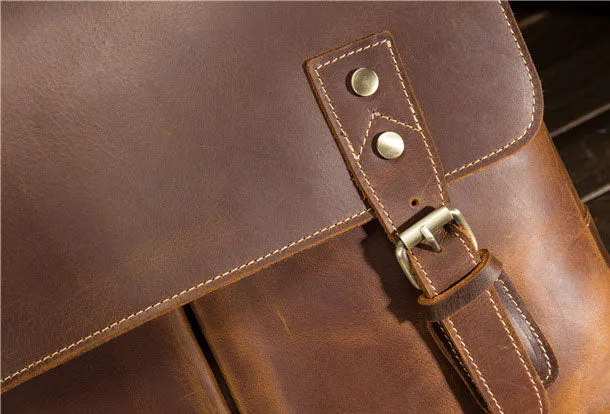Genuine Leather Messenger Bag Cool Chest Bag Sling Bag Crossbody Bag Travel Bag Hiking Bag for men