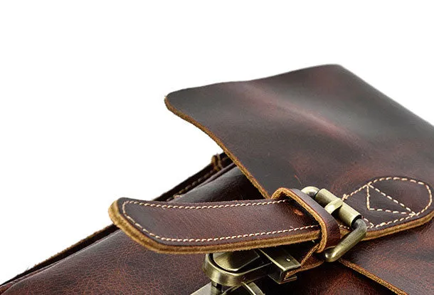 Genuine Leather Messenger Bag Cool Chest Bag Sling Bag Crossbody Bag Travel Bag Hiking Bag for men