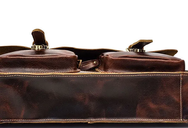 Genuine Leather Messenger Bag Cool Chest Bag Sling Bag Crossbody Bag Travel Bag Hiking Bag for men