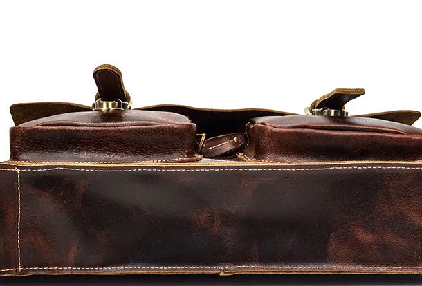 Genuine Leather Messenger Bag Cool Chest Bag Sling Bag Crossbody Bag Travel Bag Hiking Bag for men