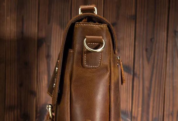 Genuine Leather Messenger Bag Cool Chest Bag Sling Bag Crossbody Bag Travel Bag Hiking Bag for men