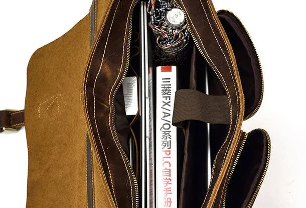 Genuine Leather Messenger Bag Cool Chest Bag Sling Bag Crossbody Bag Travel Bag Hiking Bag for men