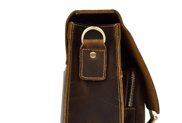 Genuine Leather Messenger Bag Cool Chest Bag Sling Bag Crossbody Bag Travel Bag Hiking Bag for men