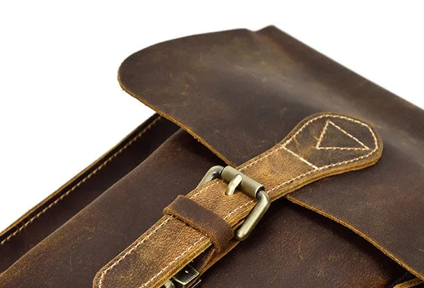Genuine Leather Messenger Bag Cool Chest Bag Sling Bag Crossbody Bag Travel Bag Hiking Bag for men