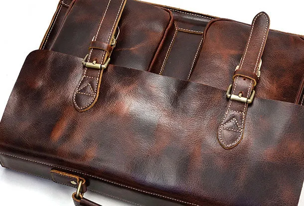 Genuine Leather Messenger Bag Cool Chest Bag Sling Bag Crossbody Bag Travel Bag Hiking Bag for men