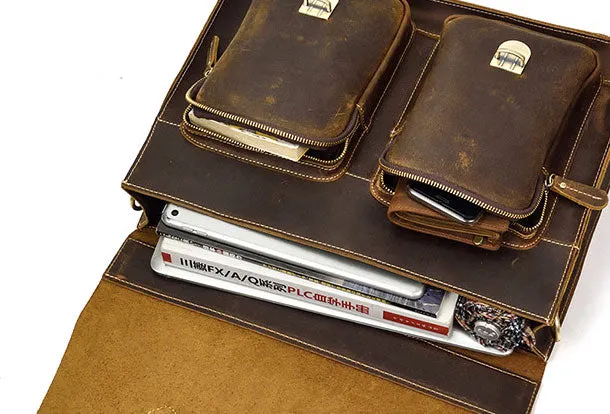 Genuine Leather Messenger Bag Cool Chest Bag Sling Bag Crossbody Bag Travel Bag Hiking Bag for men