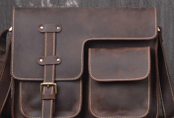 Genuine Leather Messenger Bag Cross Body Cool Chest Bag Sling Bag Travel Bag Hiking Bag For Men