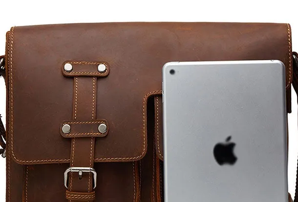 Genuine Leather Messenger Bag Cross Body Cool Chest Bag Sling Bag Travel Bag Hiking Bag For Men