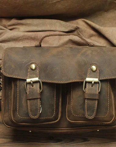Genuine Leather Messenger Bag Cross Body Cool Chest Bag Sling Bag Travel Bag Hiking Bag For Men