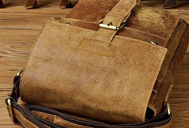 Genuine Leather Messenger Bag Cross Body Cool Chest Bag Sling Bag Travel Bag Hiking Bag For Men