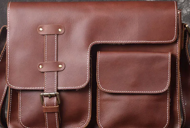 Genuine Leather Messenger Bag Cross Body Cool Chest Bag Sling Bag Travel Bag Hiking Bag For Men