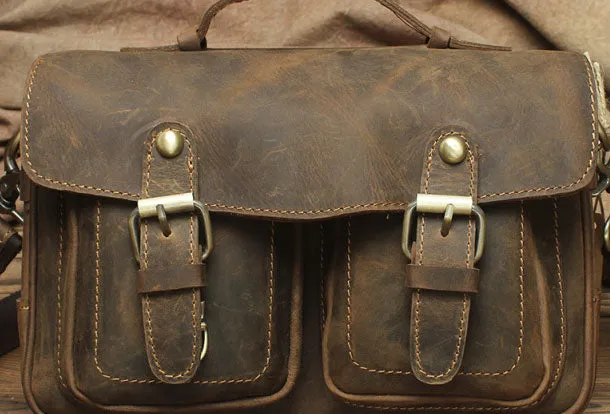 Genuine Leather Messenger Bag Cross Body Cool Chest Bag Sling Bag Travel Bag Hiking Bag For Men