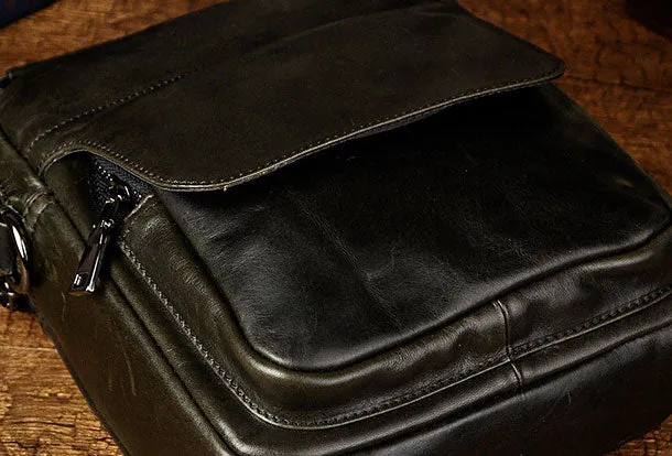Genuine Leather Messenger Bag Cross Body Cool Chest Bag Sling Bag Travel Bag Hiking Bag For Men
