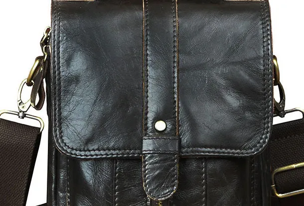 Genuine Leather Messenger Bag Cross Body Cool Chest Bag Sling Bag Travel Bag Hiking Bag For Men