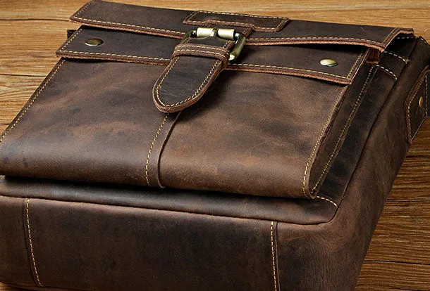Genuine Leather Messenger Bag Cross Body Cool Chest Bag Sling Bag Travel Bag Hiking Bag For Men