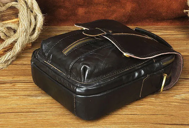 Genuine Leather Messenger Bag Cross Body Cool Chest Bag Sling Bag Travel Bag Hiking Bag For Men