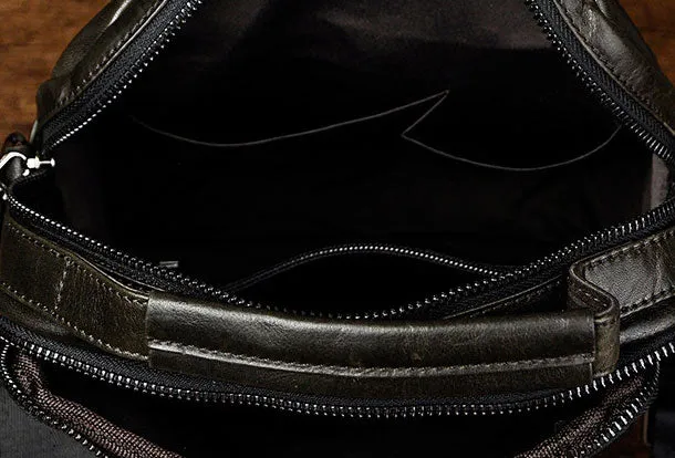 Genuine Leather Messenger Bag Cross Body Cool Chest Bag Sling Bag Travel Bag Hiking Bag For Men