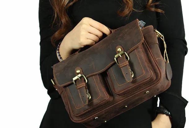 Genuine Leather Messenger Bag Cross Body Cool Chest Bag Sling Bag Travel Bag Hiking Bag For Men