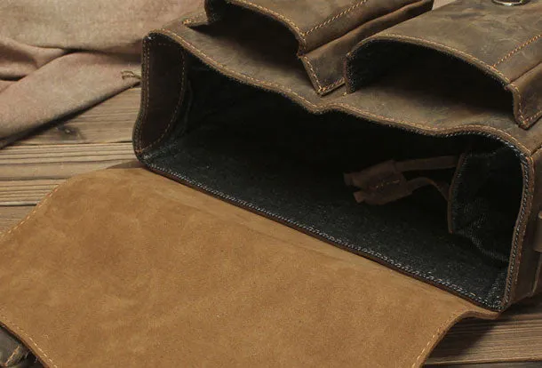 Genuine Leather Messenger Bag Cross Body Cool Chest Bag Sling Bag Travel Bag Hiking Bag For Men