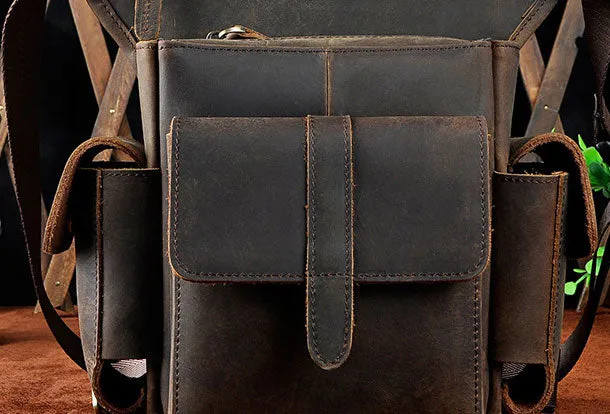 Genuine Leather Messenger Bag Cross Body Cool Chest Bag Sling Bag Travel Bag Hiking Bag For Men