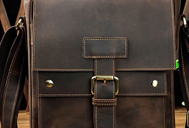 Genuine Leather Messenger Bag Cross Body Cool Chest Bag Sling Bag Travel Bag Hiking Bag For Men
