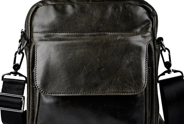 Genuine Leather Messenger Bag Cross Body Cool Chest Bag Sling Bag Travel Bag Hiking Bag For Men