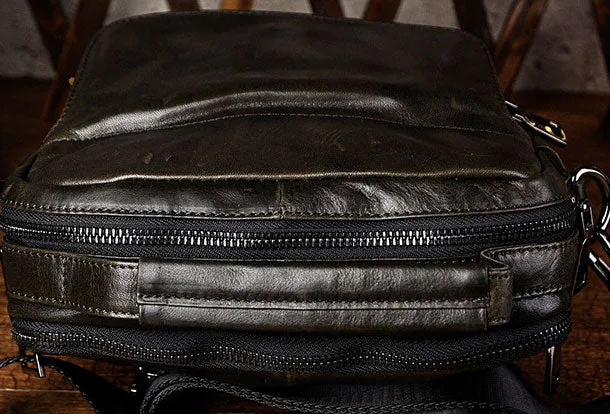 Genuine Leather Messenger Bag Cross Body Cool Chest Bag Sling Bag Travel Bag Hiking Bag For Men