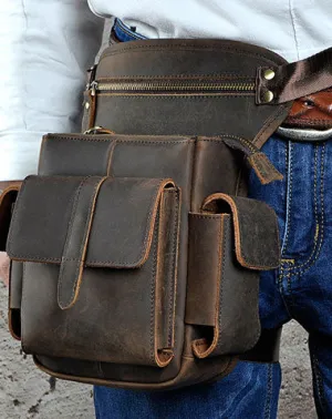 Genuine Leather Messenger Bag Cross Body Cool Chest Bag Sling Bag Travel Bag Hiking Bag For Men