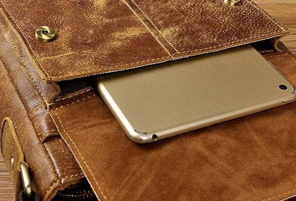 Genuine Leather Messenger Bag Cross Body Cool Chest Bag Sling Bag Travel Bag Hiking Bag For Men