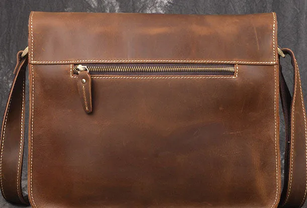 Genuine Leather Messenger Bag Cross Body Cool Chest Bag Sling Bag Travel Bag Hiking Bag For Men