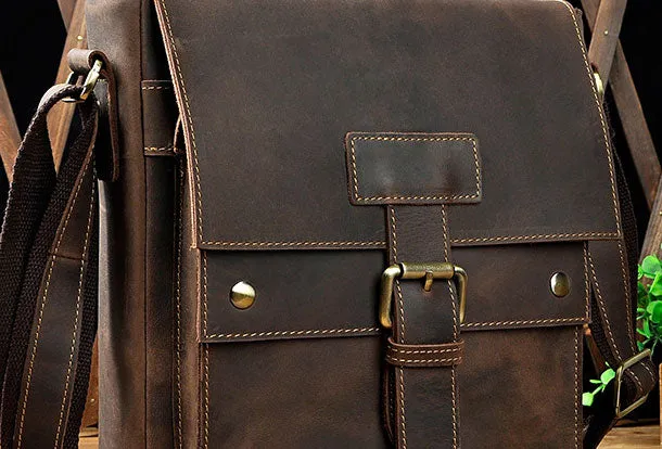 Genuine Leather Messenger Bag Cross Body Cool Chest Bag Sling Bag Travel Bag Hiking Bag For Men