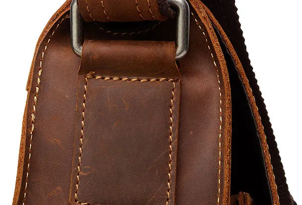 Genuine Leather Messenger Bag Cross Body Cool Chest Bag Sling Bag Travel Bag Hiking Bag For Men