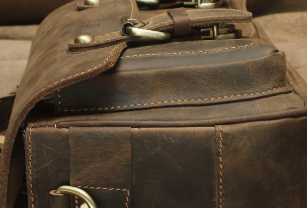 Genuine Leather Messenger Bag Cross Body Cool Chest Bag Sling Bag Travel Bag Hiking Bag For Men