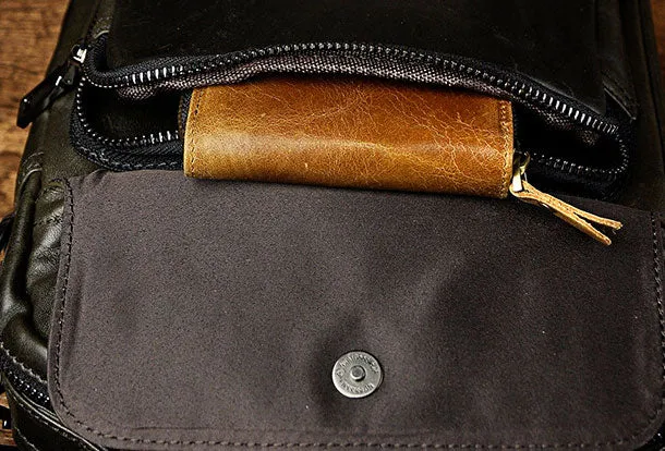 Genuine Leather Messenger Bag Cross Body Cool Chest Bag Sling Bag Travel Bag Hiking Bag For Men