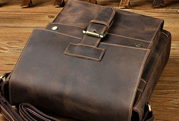 Genuine Leather Messenger Bag Cross Body Cool Chest Bag Sling Bag Travel Bag Hiking Bag For Men