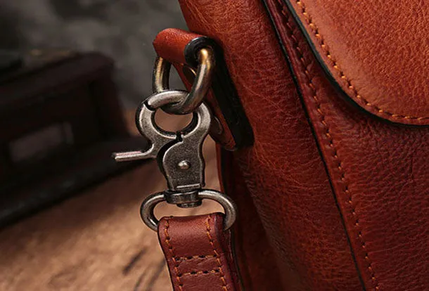 Genuine Leather Messenger Bag Mens Chest Bag Bike Bag Cycling Bag Cool iPad Bag for men