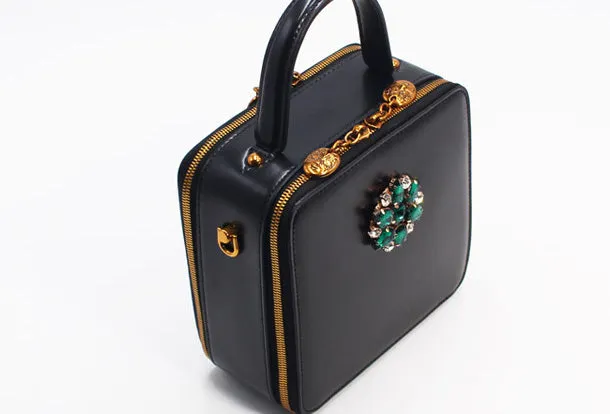 Genuine Leather Square Bag Handbag Purse Shoulder Bag for Women Leather Crossbody Bag
