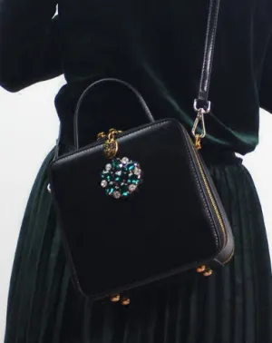 Genuine Leather Square Bag Handbag Purse Shoulder Bag for Women Leather Crossbody Bag