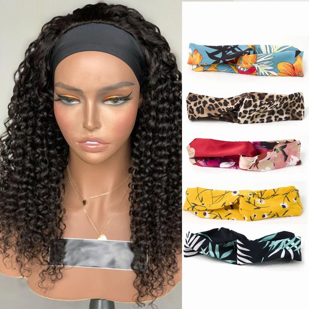 Glueless Headband Wig Virgin Human Hair Curly