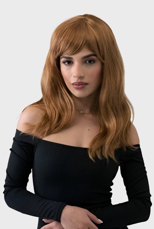Golden brown wig with long waves: Carmella