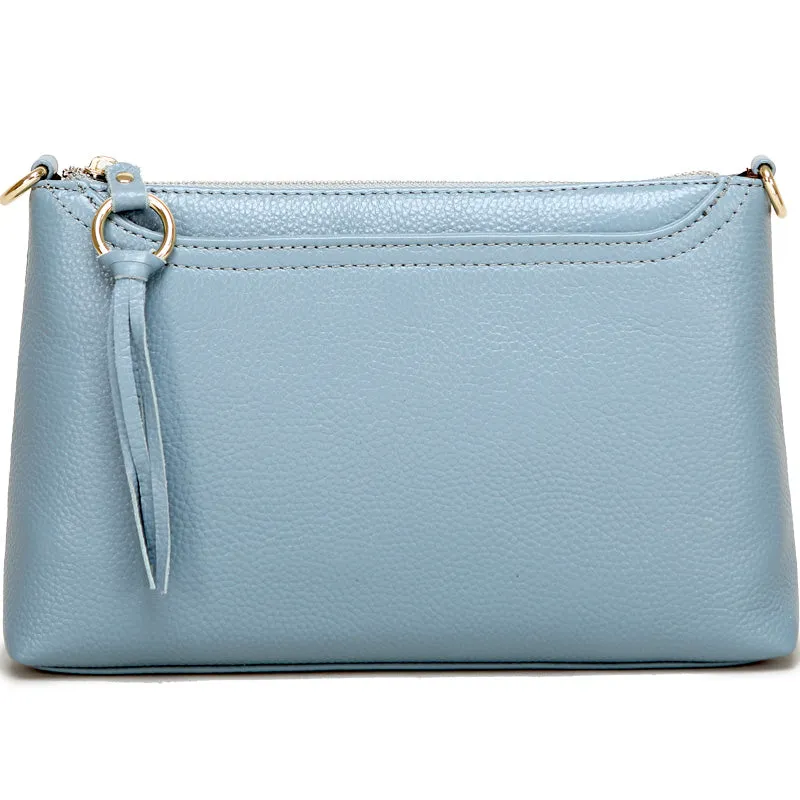 Gray Zip Leather Wristlet Wallet Womens Small Crossbody Purse Minimalist Shoulder Bag for Women