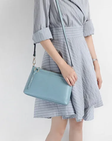 Gray Zip Leather Wristlet Wallet Womens Small Crossbody Purse Minimalist Shoulder Bag for Women