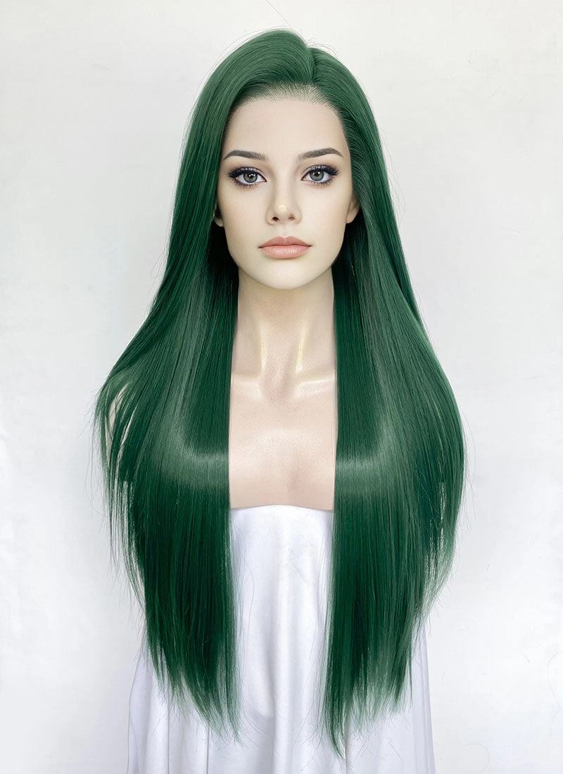 Green Straight Lace Front Synthetic Wig LW4056